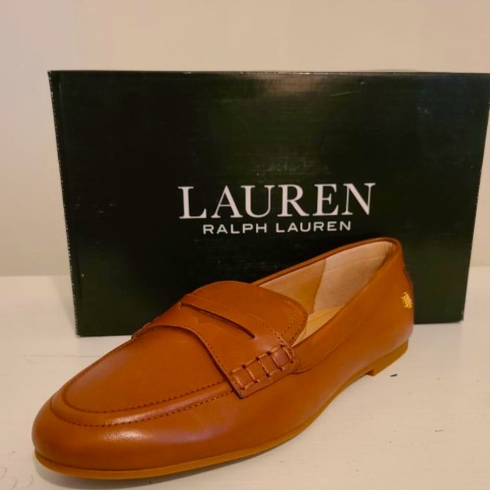 Brown leather Ralph Lauren loafers